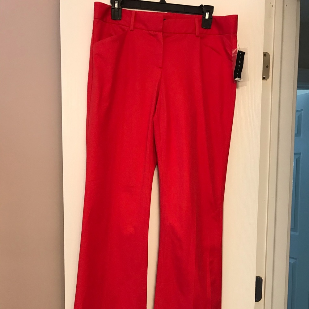Theory Max C Bistretch Primary Red Pants Size 10 - image 2
